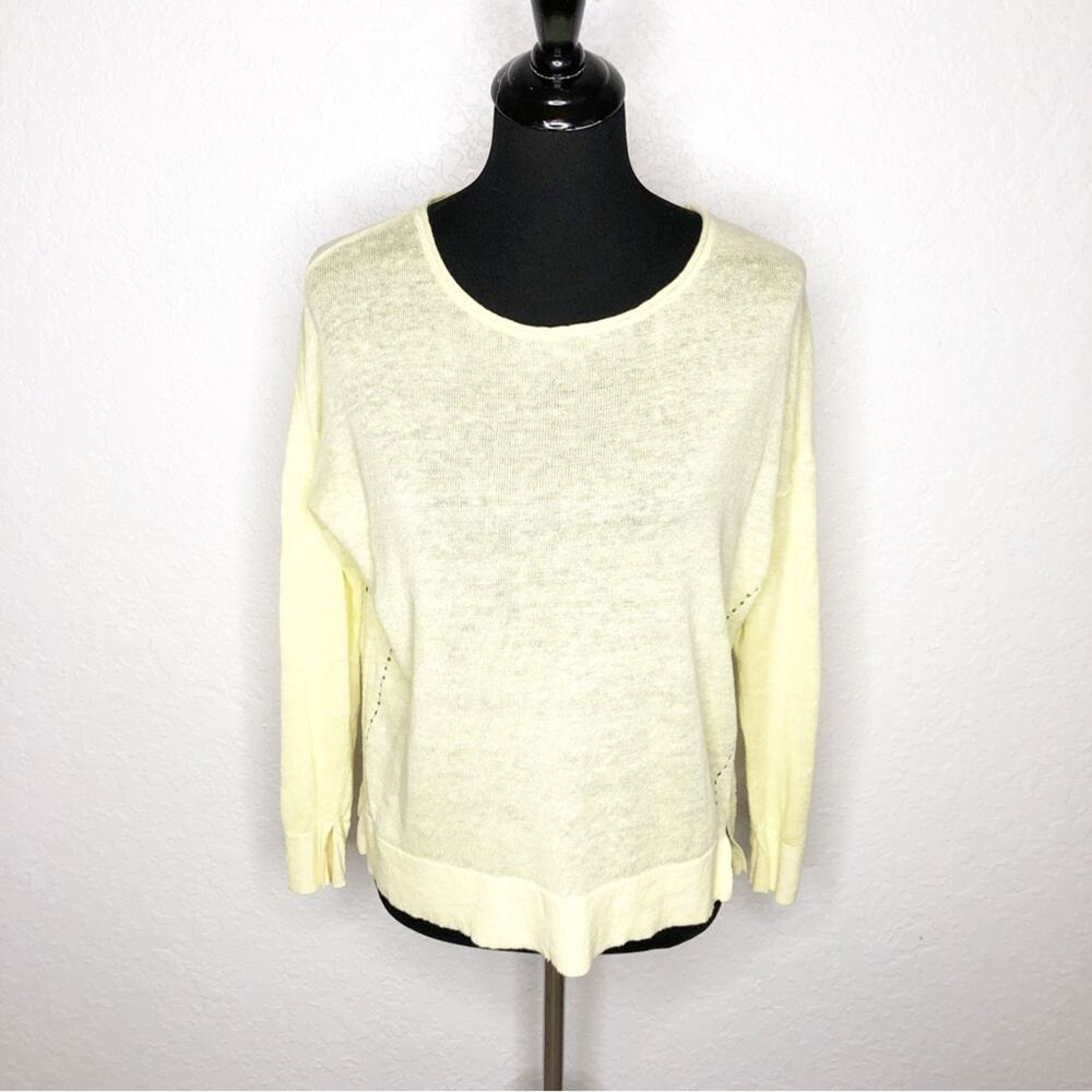Haven Well Within light yellow linen sweater top size Small